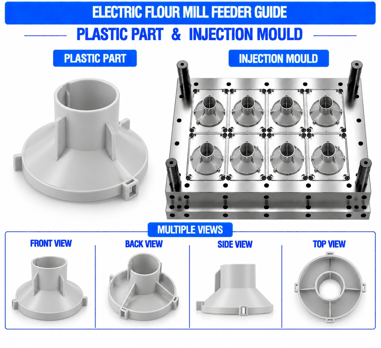 Electric Flour Mill Plastic Feeder Guide Mould and Moulding Service